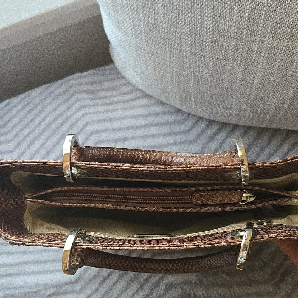 Talbots Textured Snake Skin Brown Handbag 🤎 - Picture 5 of 9